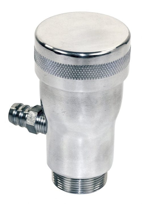 VW Billet Low-Profile Oil Filler — Polished Knurled Cap with Vent | Type 1 (00-7904-0)