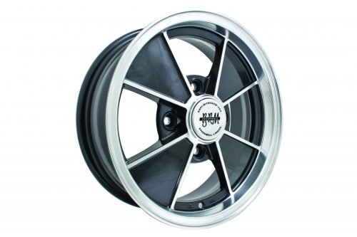 BRM Style Wheel - 15" x 4.5" - 4x130 Lug Pattern - Gloss Black & Polished