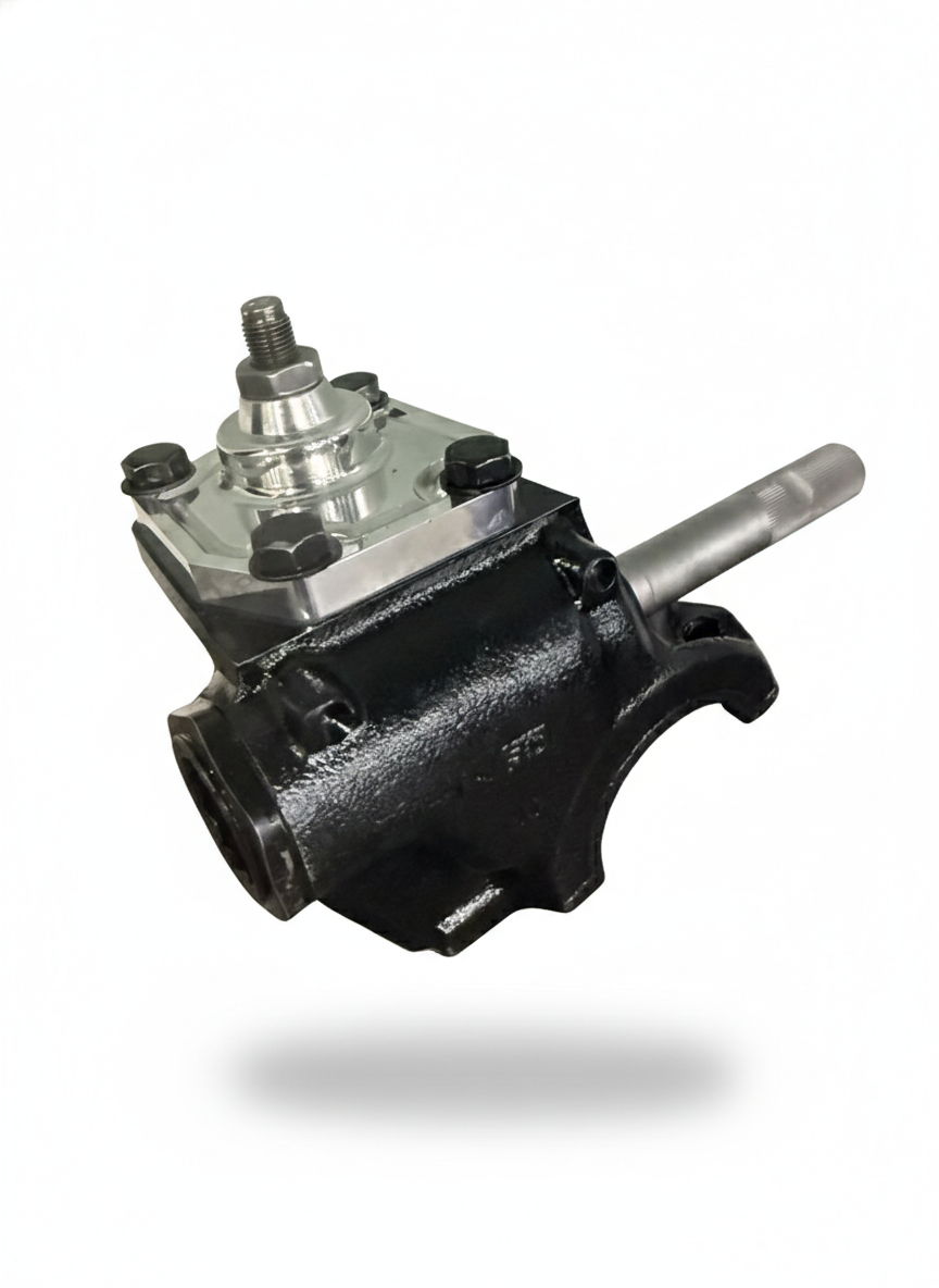 Precision Rebuilt German Steering Box with Polished CNC Billet Top Cover