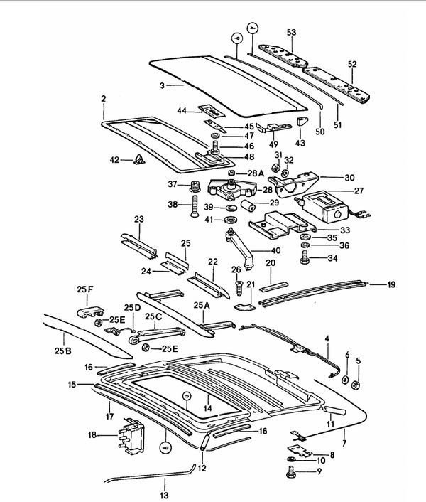 Sunroof Felt Gasket — Porsche 911 / 964 / 993 (1974–1998)