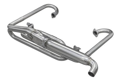 EMPI 00-3371-0 classic dune buggy exhaust in brushed 204 stainless steel — full system view