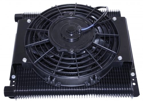 EMPI 96-Plate Competition Oil Cooler Kit with 12V Fan - 00-9293-0
