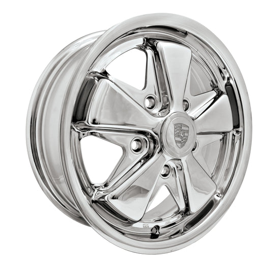 EMPI 911 Alloy Fuchs Style Wheel 15x5.5 All Chrome 5x130 - Part 00-9679-0