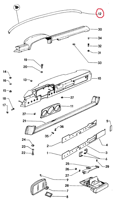 Dash-to-Windshield Seal — Porsche 914 (1970–1976) (91455226310)