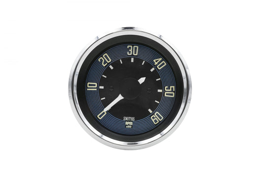 Smiths 80mm Tachometer 14-1109-0 0-6000 RPM Black dial Chrome bezel for VW Type 1