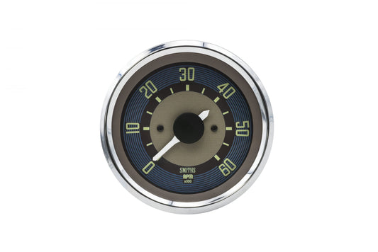 Smiths 80mm Tachometer 14-1131-0 0-6000 RPM Brown dial Chrome bezel for VW Type 1 and Type 2