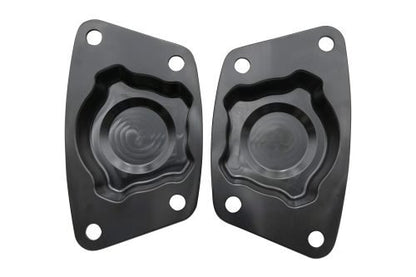 VW Foose Billet Spring Plate Caps | Black Anodized Aluminum | 1960-1968 Bug & Ghia | 17-8898-0 for Beetle, Karmann Ghia...