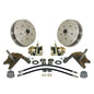 Forged drop-spindle front disc brake kit for VW link pin, 5-lug double-drilled 5x205mm and 5x130mm