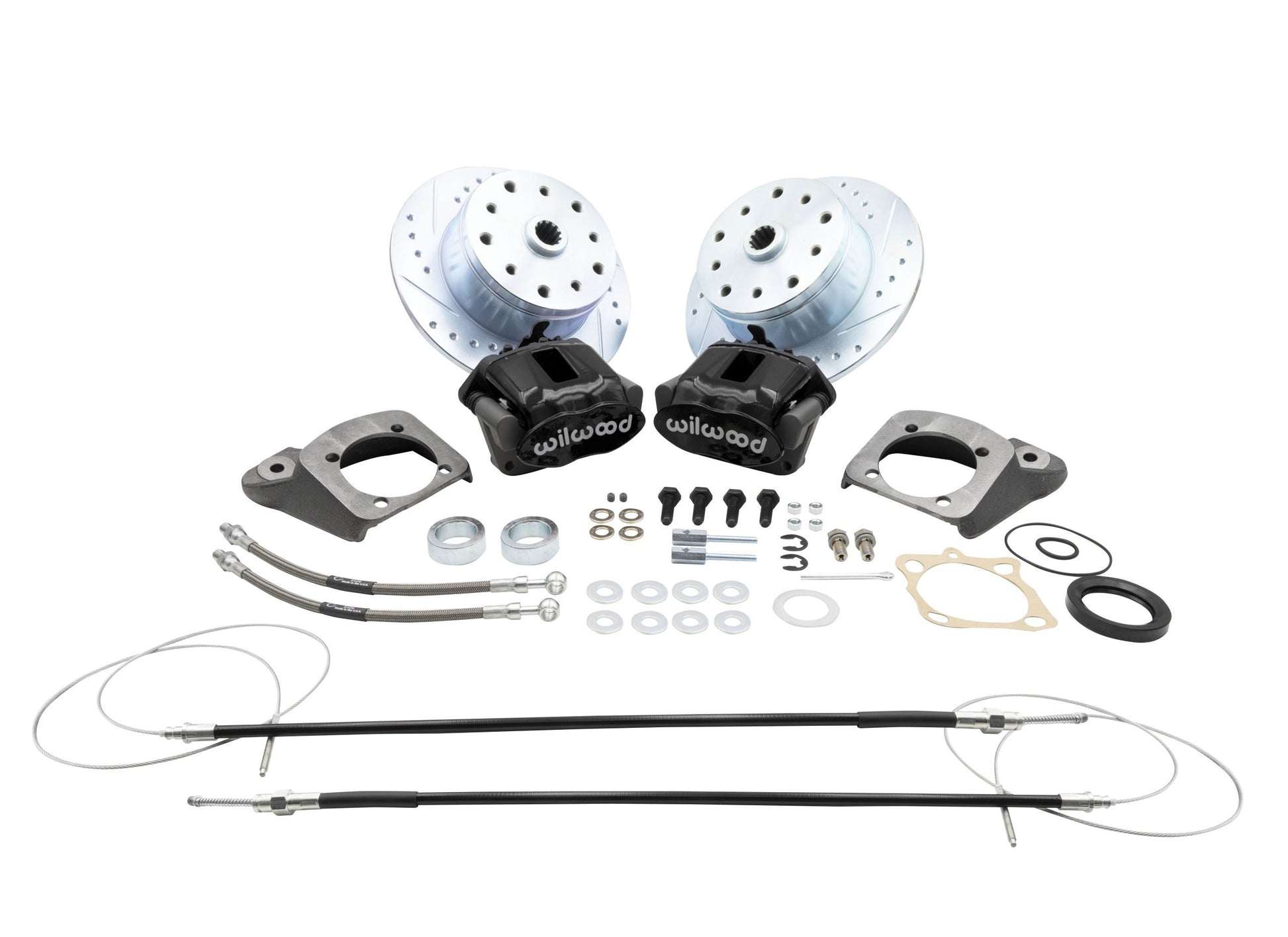 Wilwood Rear Disc Brake Kit with E-Brake - IRS 5x130/5x4.75, Wilwood Black Caliper (22-6155-B)