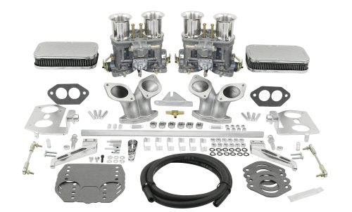 Genuine Weber 44mm IDF dual carburetor kit for VW Type 3 Notchback, Squareback, Fastback, with linkage
