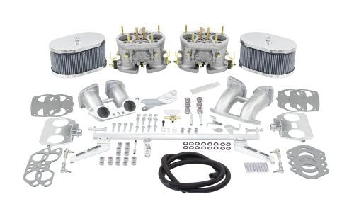 Genuine Weber 40mm IDF dual carburetor kit for VW Type 2, Type 4, and Porsche 914 engines with linkage