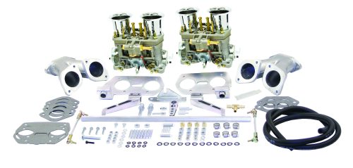EMPI 40mm HPMX Dual Carburetor Kit — No Air Cleaners, Hex Bar Linkage | VW Type 1 Dual Port (47-6317-0)