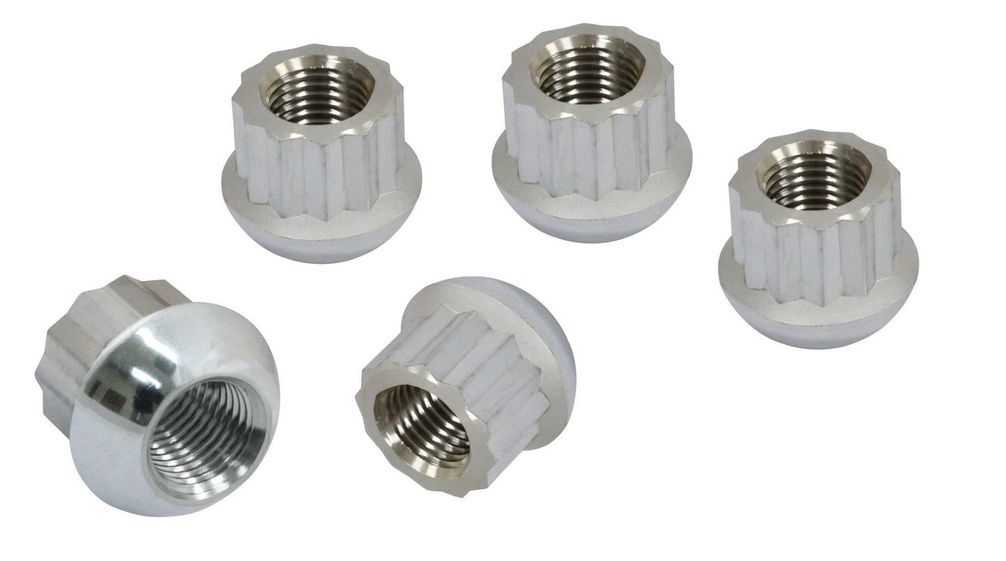 EMPI Porsche Style Alloy Lug Nuts, Chrome, Ball Seat, M14-1.5, Set of 5 (70-2882-0)