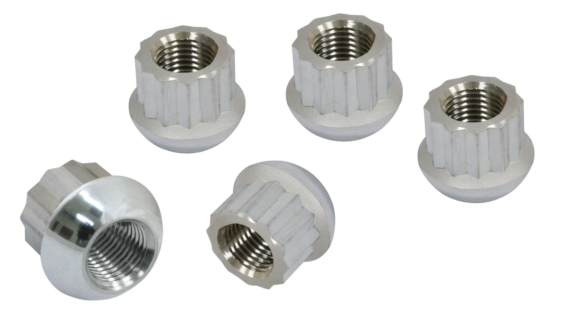 EMPI Porsche Style Alloy Lug Nuts, Chrome, Ball Seat, M14-1.5, Set of 5 (70-2882-0)