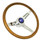 EMPI Classic Wood Steering Wheel Kit - 380mm Light Wood & Billet Boss - VW Beetle, Ghia, Type 3 for Beetle, Karmann Ghia,...