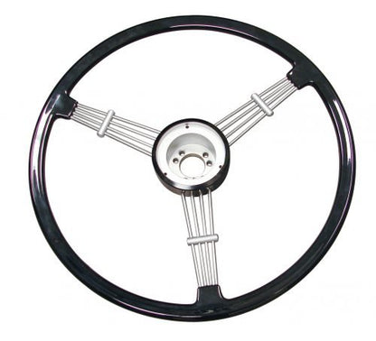 Banjo Style Vintage Steering Wheel - 15.5" Black - Classic VW & Porsche Styling