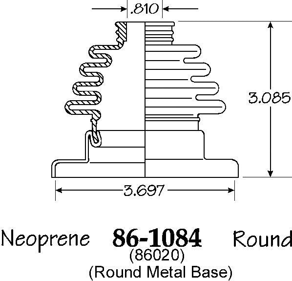 EMPI I.R.S. Boot with Flange, Type 1, Black, Bulk, Each (Ref. P/N: 113 501 149) I.D. of Metal Flange 46.77mm (86-1084-0)