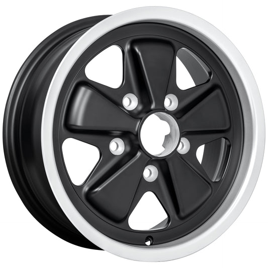 Genuine Fuchs Classic Wheel 15x6, Black — Porsche 911 / 912E / 930 (5x130)