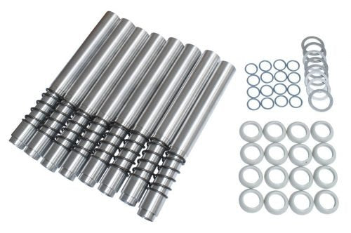 JayCee Leak Proof Pushrod Tubes — Silver Anodized, Spring-Loaded Set | VW Type 1 & 2 (JC-9104-0)