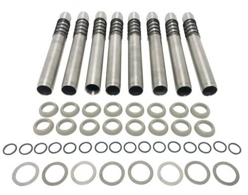 JayCee Leak Proof Pushrod Tubes — Silver Anodized, Spring-Loaded Set | VW Type 1 & 2 (JC-9104-0)