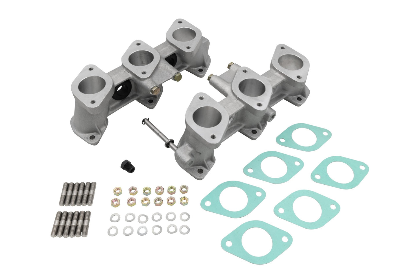 PMO Intake Manifold Set, Carbureted or MFI 40x36mm, Standard Height (82mm), Raw Aluminum Finish for Porsche 911 (PM-O902-0)
