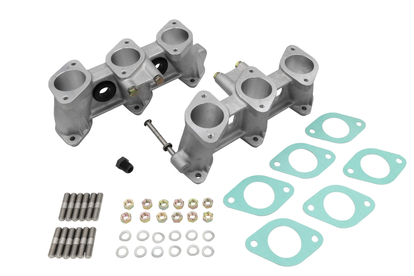 PMO Intake Manifold Set, Carbureted or MFI 40x37mm, Tall Version (100mm), Raw Aluminum Finish for Porsche 911 (PM-O903-0)