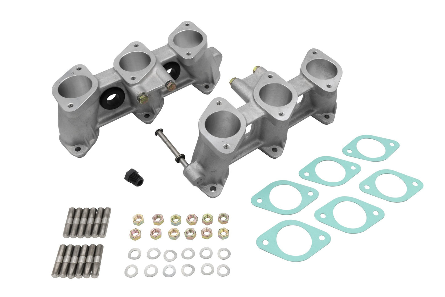 PMO Intake Manifold Set, Carbureted or MFI 46x39mm, Tall Version (100mm), Raw Aluminum Finish for Porsche 911 (PM-O904-0)