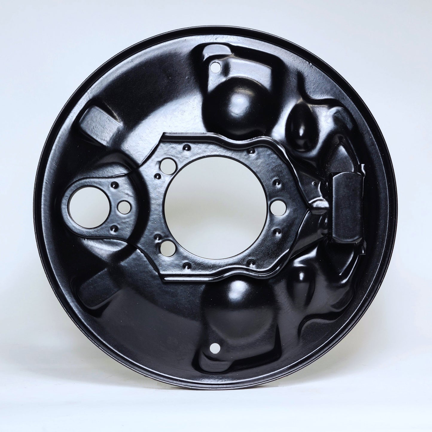 R63 Front Brake Backing Plate - Restored Original German OEM, Semi-Gloss Powder Coated