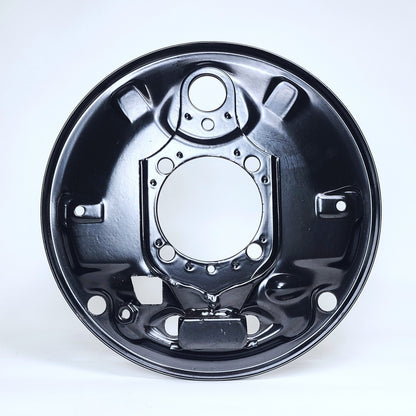 R64 Rear Brake Backing Plate - Restored Original German OEM, Semi-Gloss Powder Coated